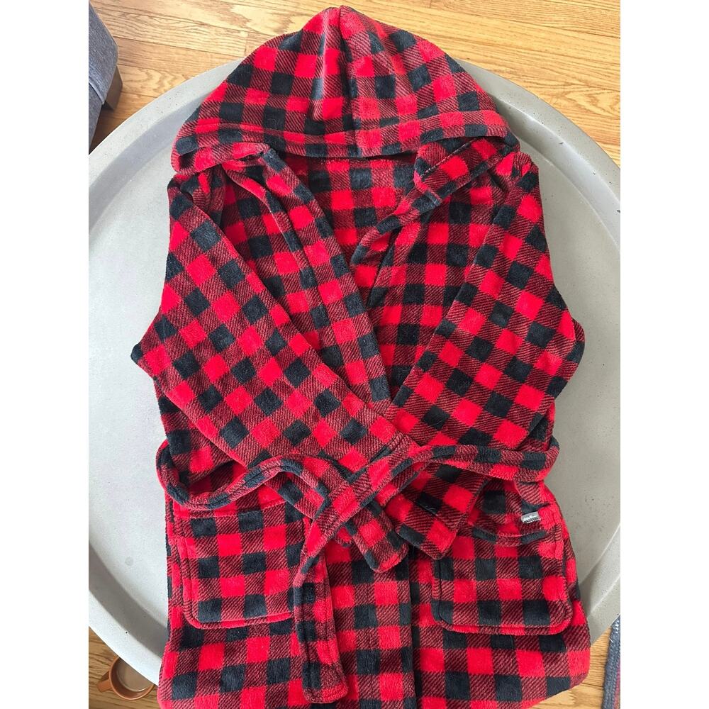 Eddie Bauer Fleece Bath Robe in Buffalo Check - Kids Youth L